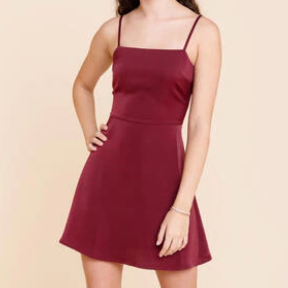 Square Neck Satin Dress, Size Small, Francesca’s